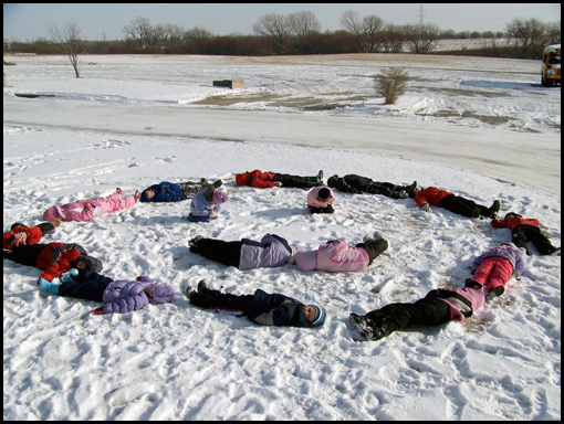 Snow smileys warm the heart